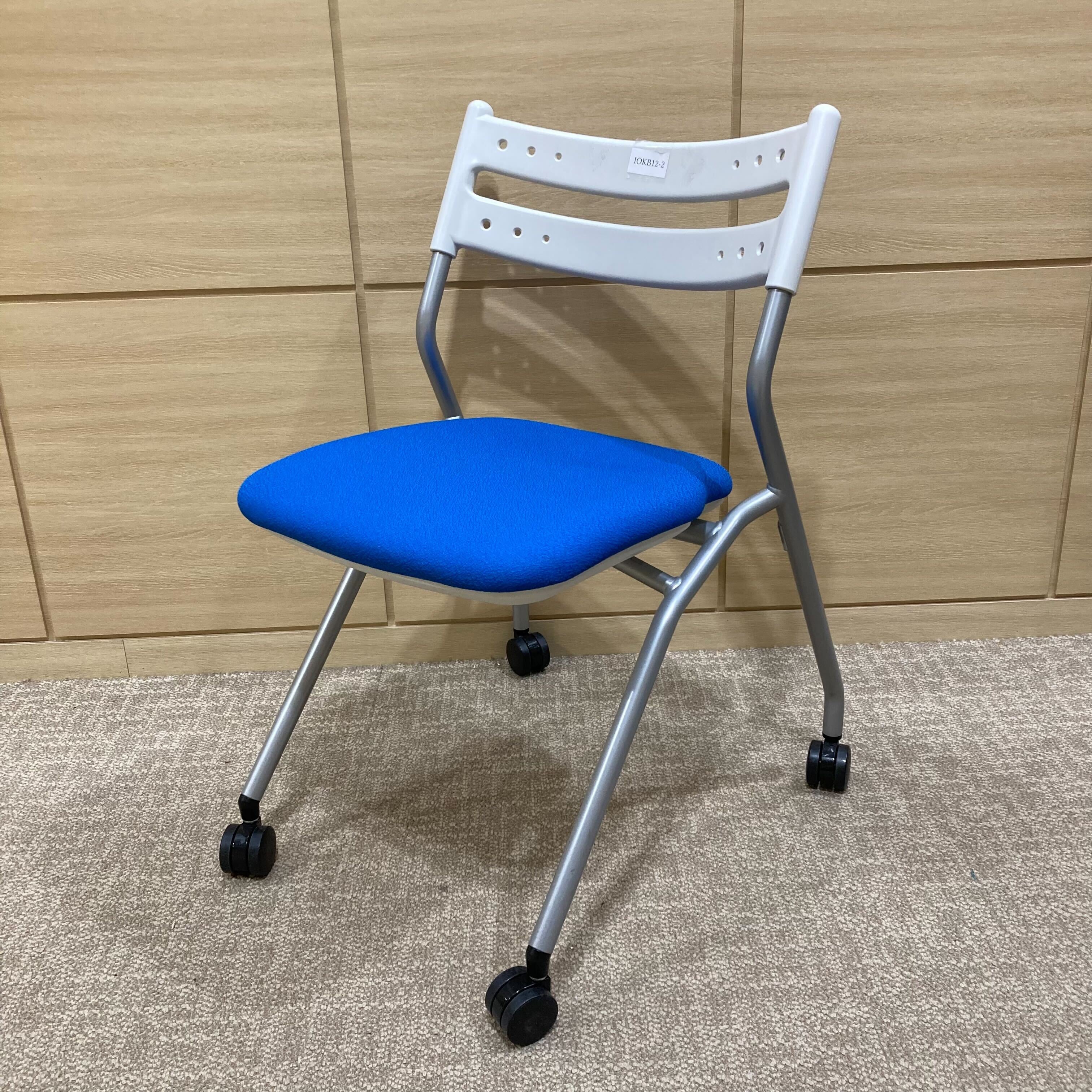 【中古S】OM-230(オーエム-230)ミーティングチェア/ブルー＊4脚セット