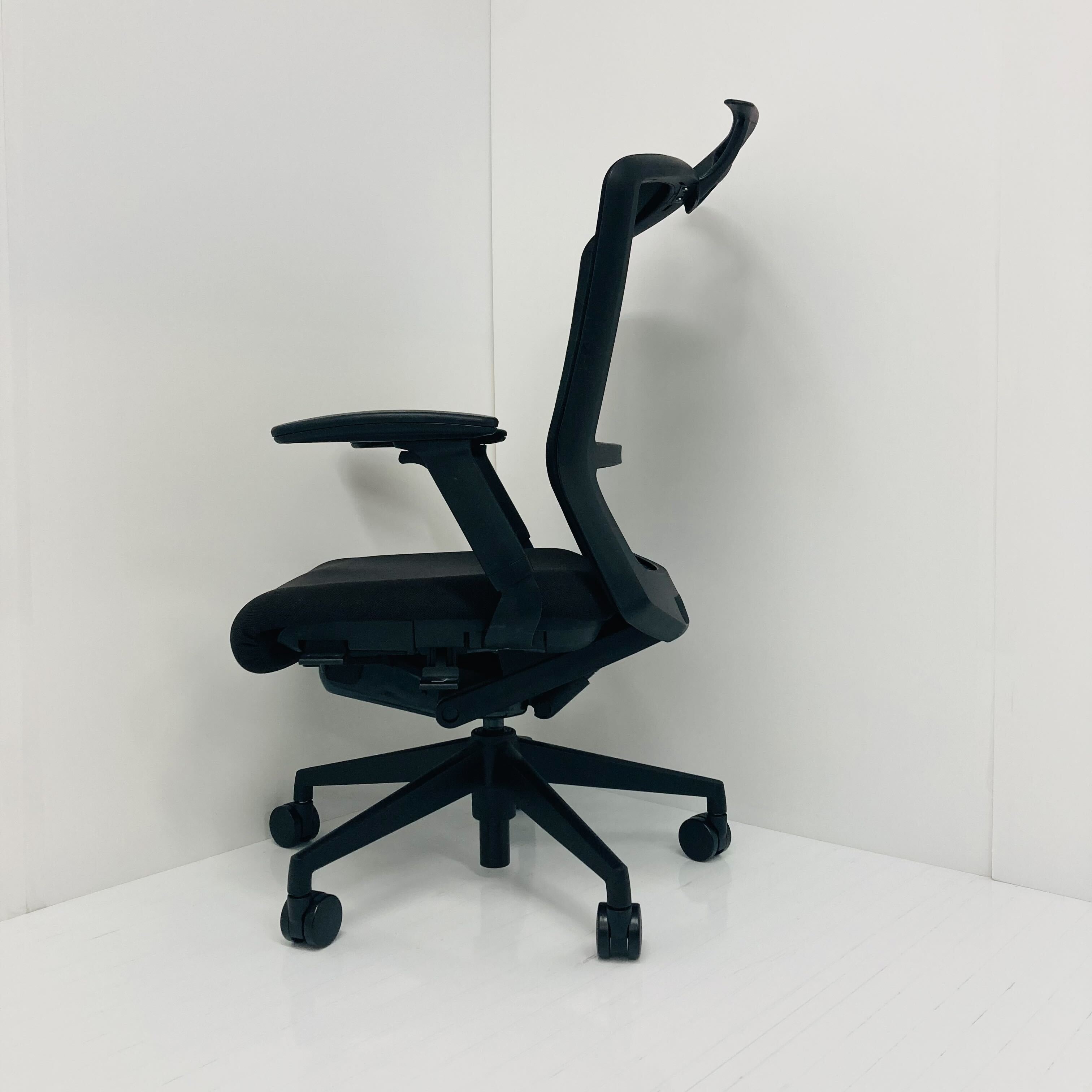 【中古A】Elfie(エルフィ)ELA2-540M-BS 5-354-1420可動肘/ハイバック/ハンガー有