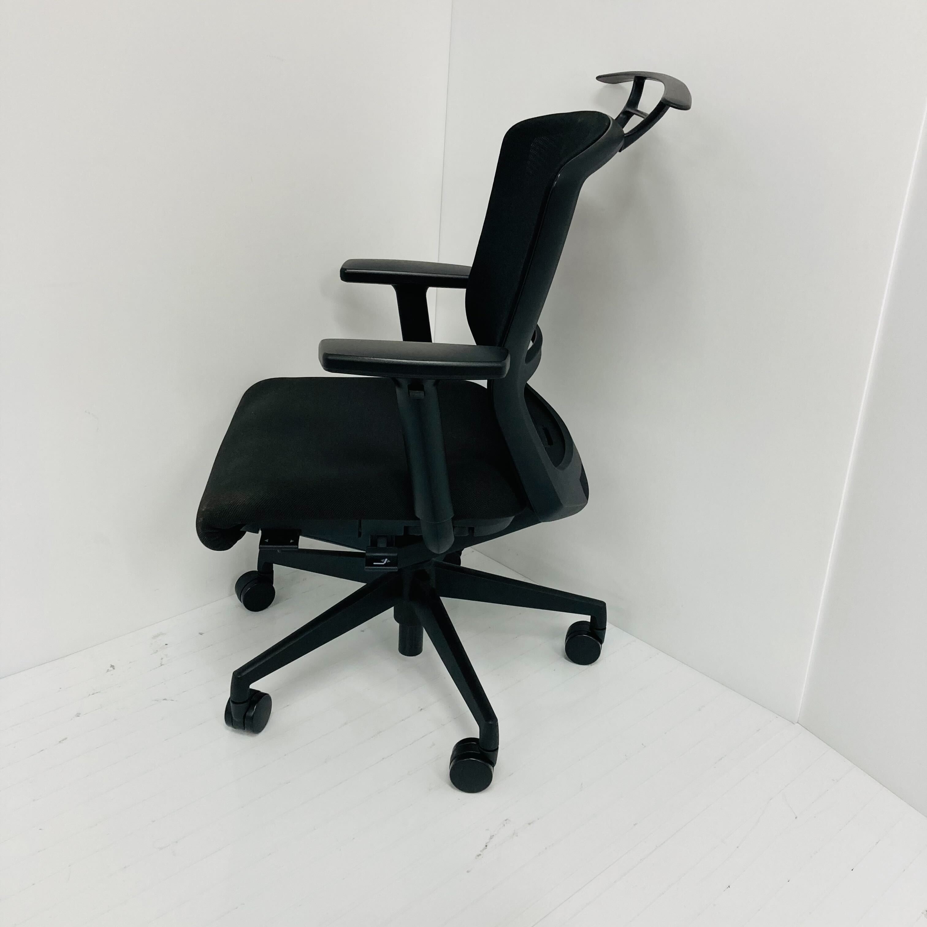 【中古S】Elfie(エルフィ) ELA2-320M-BS 5-354-0220 可動肘/ミドルバック/ハンガー有