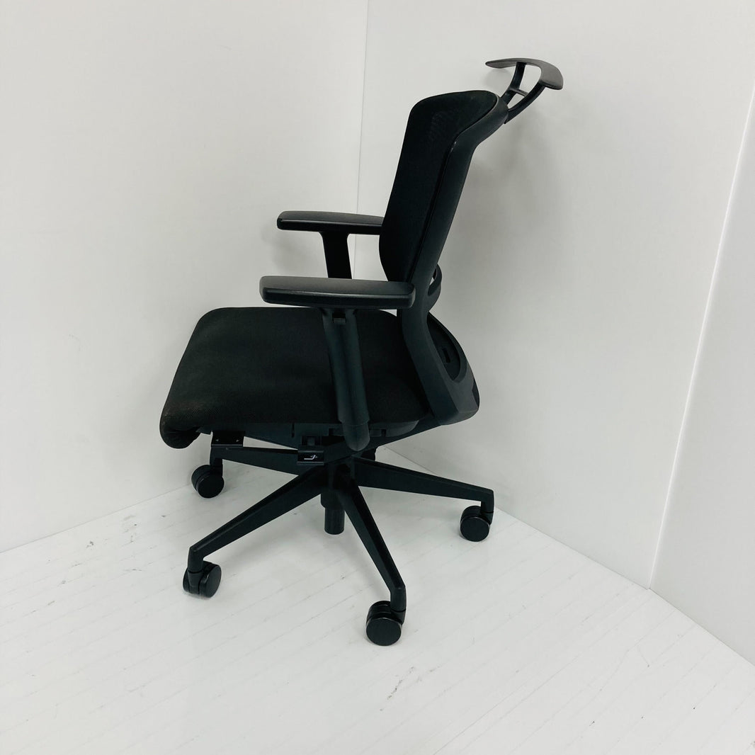 【中古S】Elfie(エルフィ) ELA2-320M-BS 5-354-0220 可動肘/ミドルバック/ハンガー有