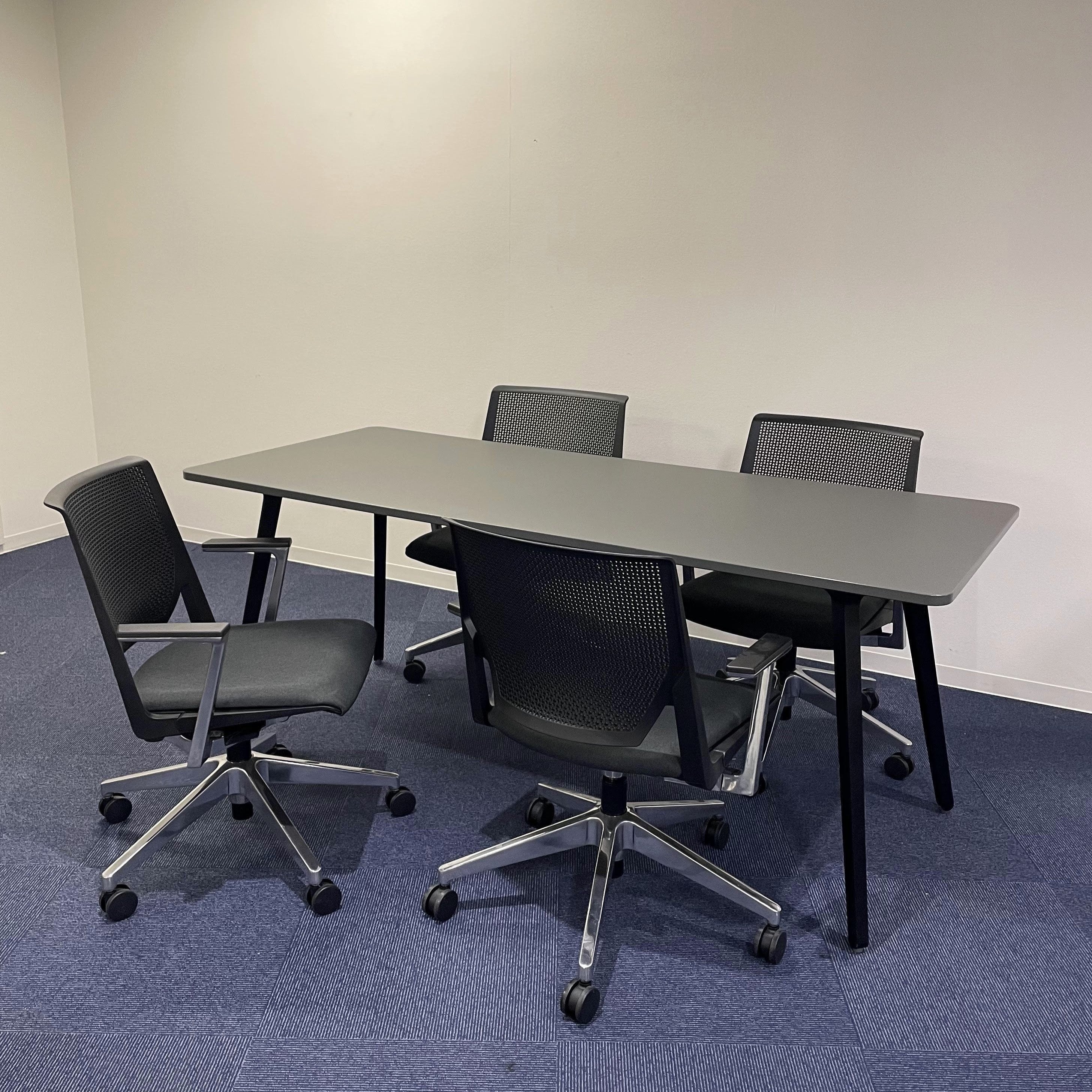 【4人用会議室セット】W1800テーブル＋チェア4脚